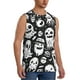 thumbnail image 2 of Fotbe Black White Spooky Ghosts Men's Camiseta sin Mangas Estampada para Hombres, Playera Casual para Gimnasio, Entrenamiento, Playa-Large, 2 of 7