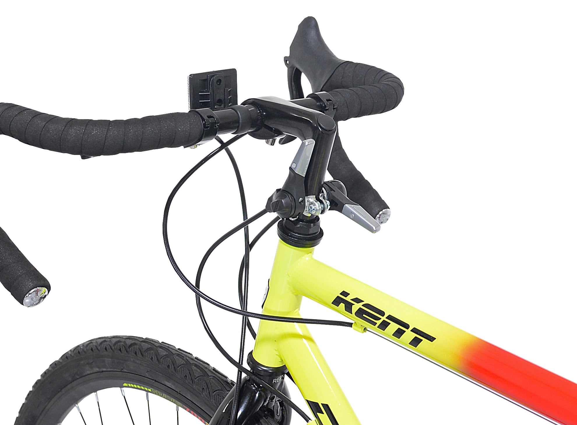 Kent 700c Dirt Runner Men's Gravel Bike, 14 Speed, Neon Red / Orange