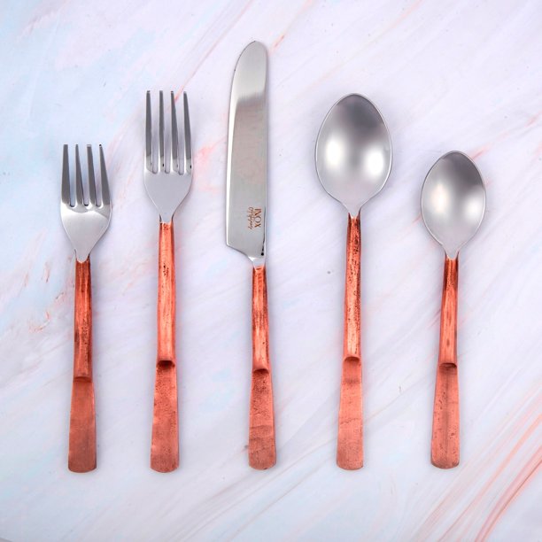 Inox Celia Design 20pc. Antique Copper 4person Flatware Set Walmart