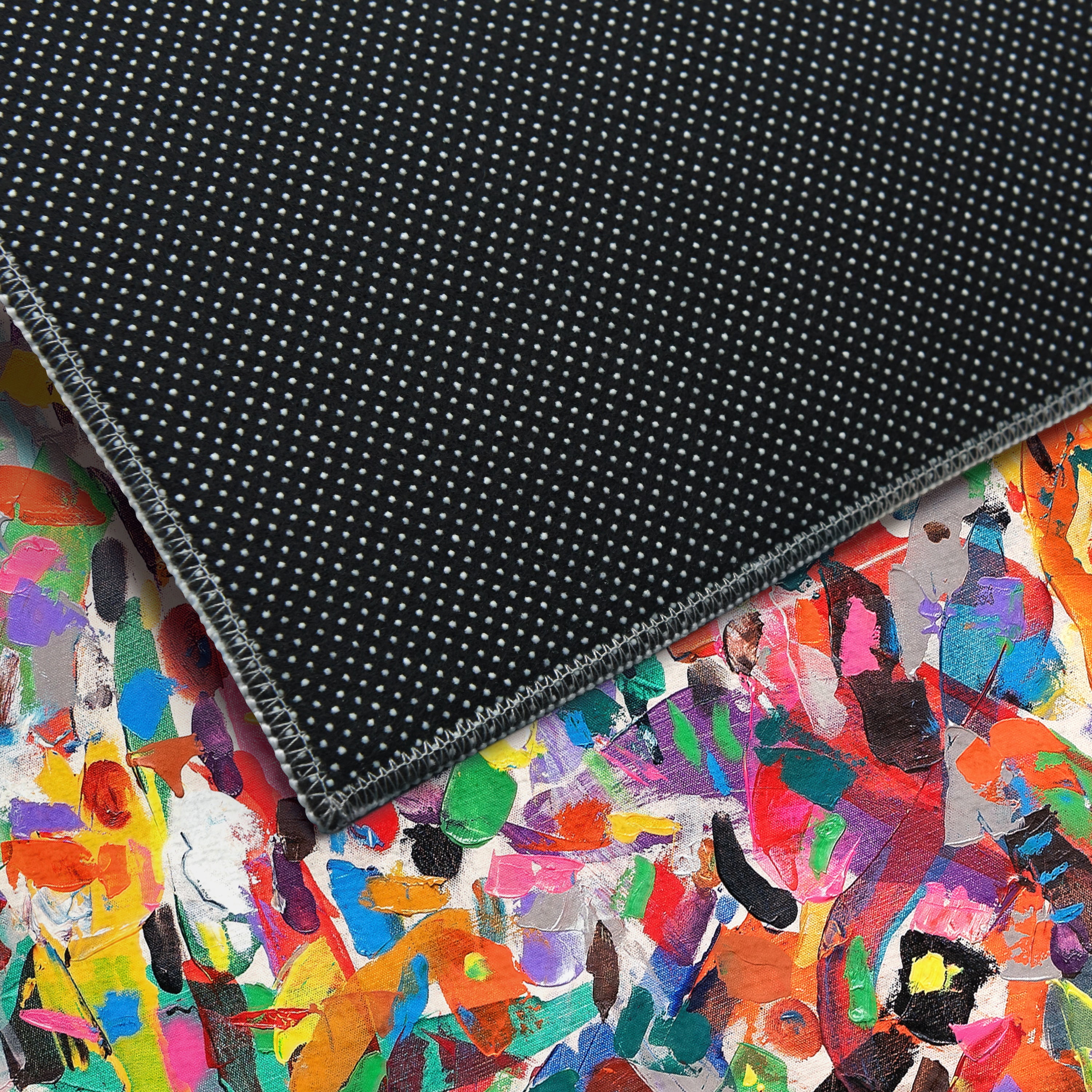 Meditations No. I Washable Colorful Abstract Art Area Rug size 8'x10', Power-loomed, Heavenly Softness with Non-Slipping Backing