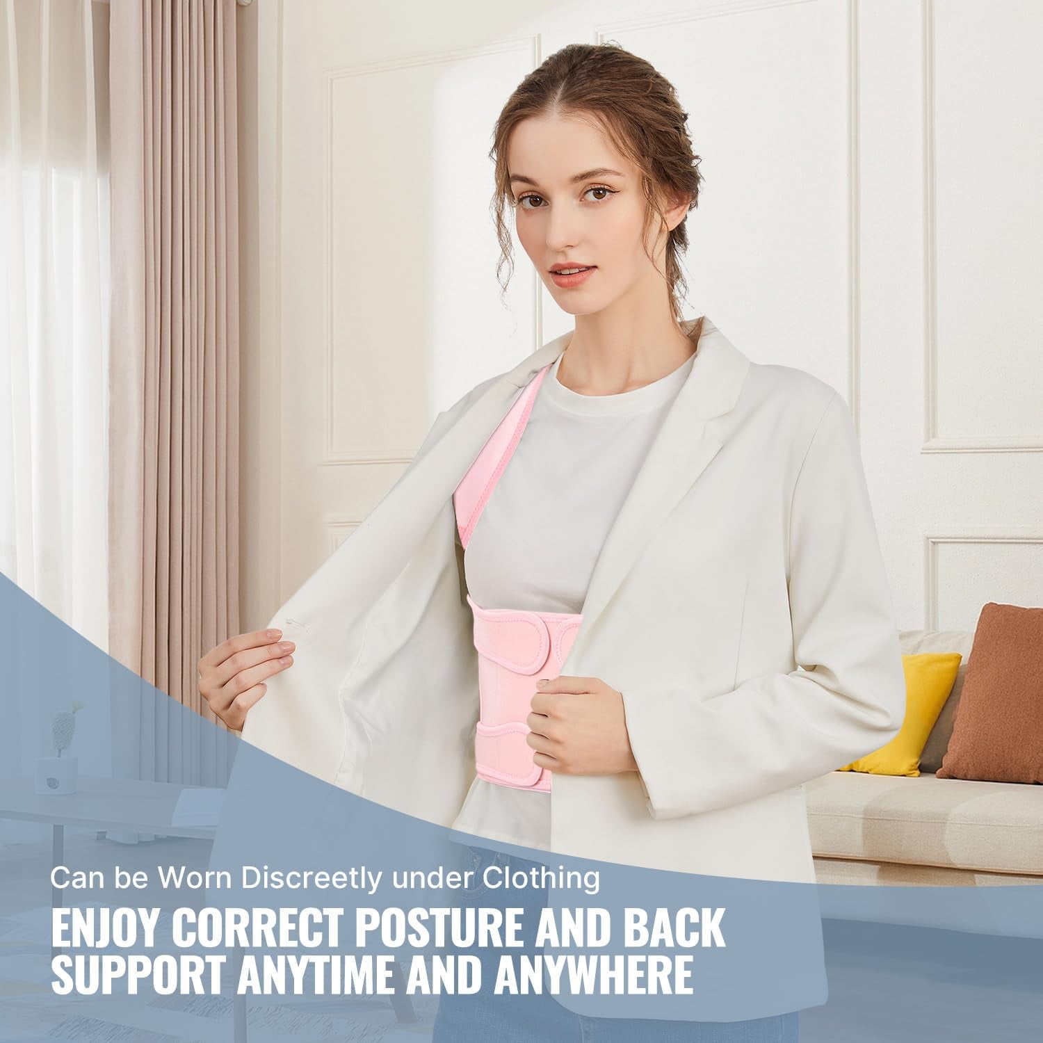 Back Brace Posture Corrector Adjustable Full Back Support, Shoulder Straightener for Men Women Hunchback & Back Pain Relief