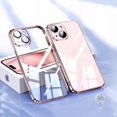 thumbnail image 2 of Funda transparente compatible con iPhone 15 Plus, carcasa protectora a prueba de golpes con borde de espejo galvanizado, fina, flexible, de silicona TPU, a prueba de golpes, para iPhone 15 Plus de 67, 2 of 2