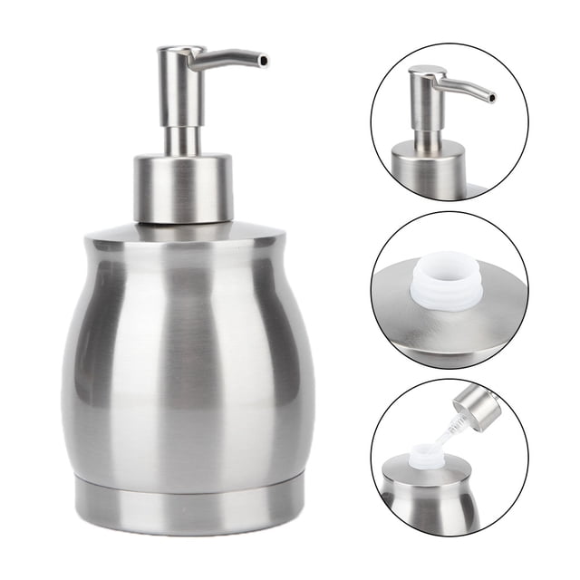 Dispensador de jabón tipo prensa, baño multifuncional Prensa manual Dispensador de jabón manual Botella de emulsión de acero inoxidable Artesanía excepcional