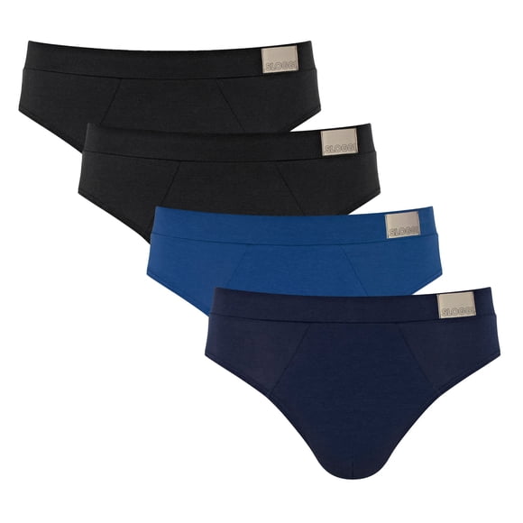 Sloggi men's briefs, 4-pack - GO Natural Brief C4P, pants, cotton stretch Black/blue S (Small)