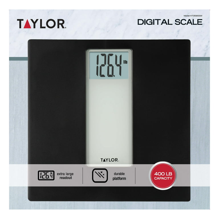 Taylor Digital Body Weight Scale Battey Powered Black/Grey, 400lb