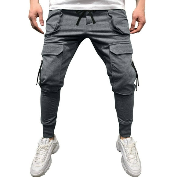 Ketyyh-chn99 Golf Pants for Men Gym Clothes Men Men Straight Leg Mens Fashion Joggers Sports Pants Summer Casual Cargo Pants Gym Sweatpants Mens Long Pant Trousers Grey,M