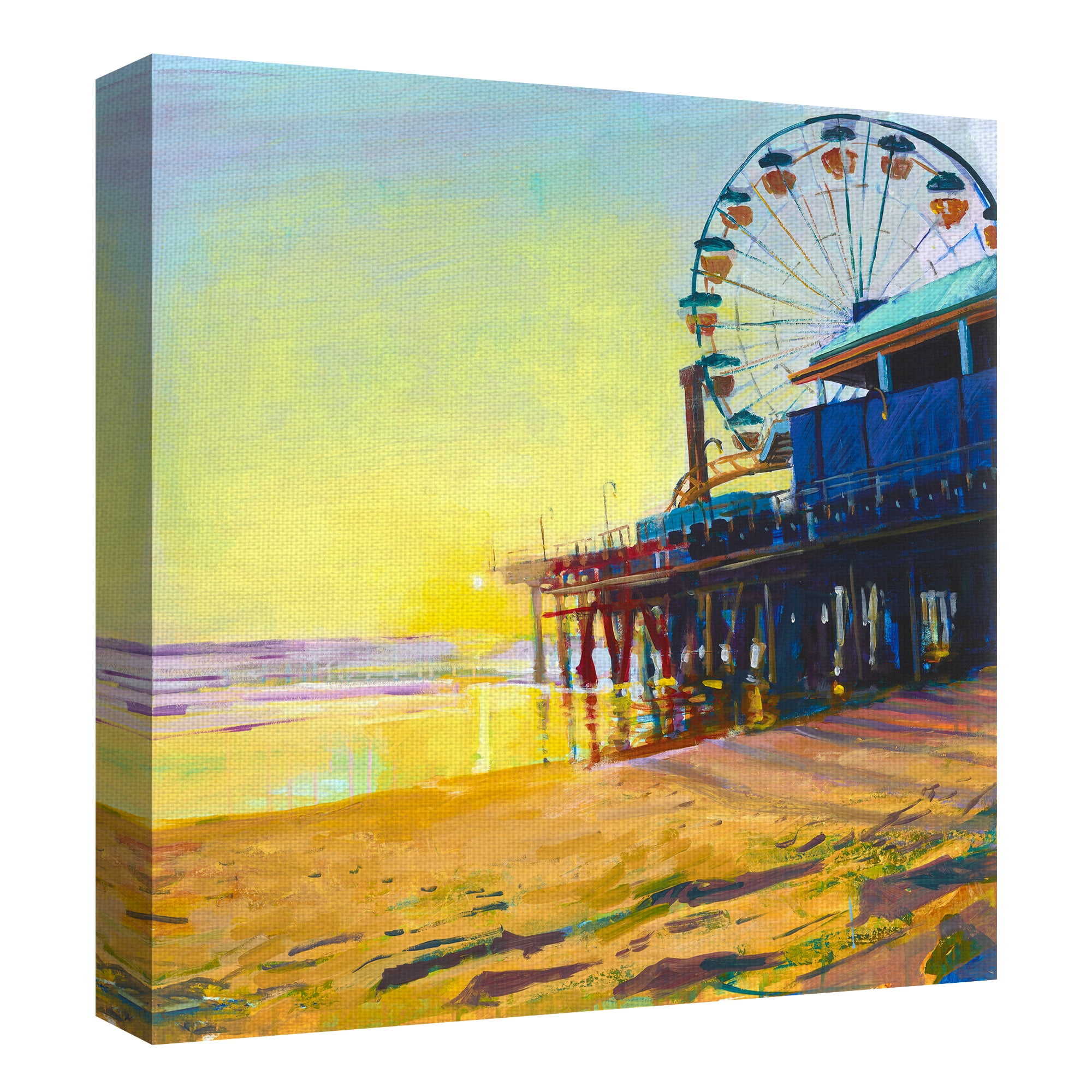 Masterpiece Art Gallery California Dreaming Ferris Wheel At The Pier 2 by Mercedes Marin Canvas Art Print 35" x 35"