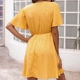 thumbnail image 3 of SMihono Robe d'Été Grande Taille pour Femmes 2023 Mode Imprimée Décontractée Printemps et Été Col en V Manches Courtes Longueur Genou, 3 of 3