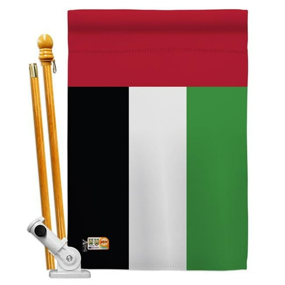 Americana Home & Garden AA-CY-HS-140243-IP-BO-D-US18-AG 28 x 40 in. United Arab Emirates Flags of the World Nationality Impressions Decorative Vertical Double Sided House Flag Set & Pole Bracket Hardw