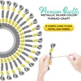 thumbnail image 3 of 24 METALLIC SILVER Skeins 100% Cotton Metallic Thread for Hand Embroidery, 3 of 9