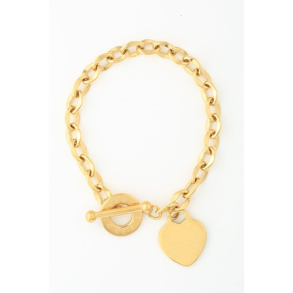 Kanika Heart & Cross Bracelet - Gold