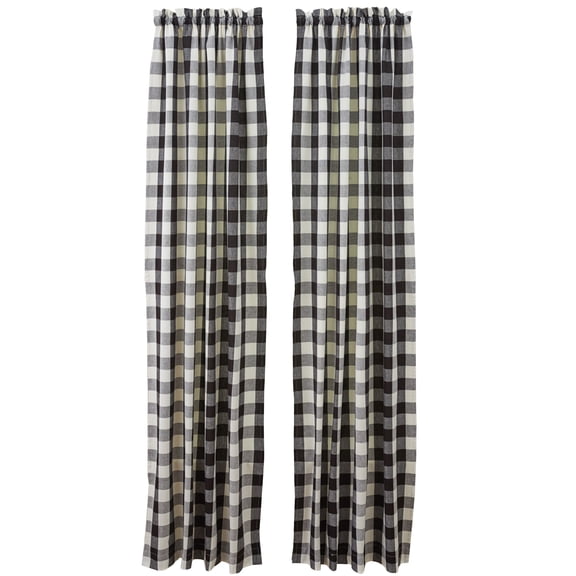 Park Designs Black Buffalo Check Lined Panels 84"L