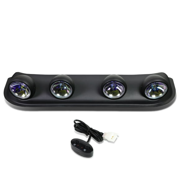 DNA Motoring FL-ZTL-249-NC Universal Black Frame Neo Chrome Lens Roof Mounted Fog Light   Bulbs   Switch Fits select: 1975-2017 FORD F150, 1999-2017 CHEVROLET SILVERADO