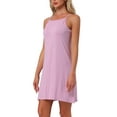 thumbnail image 4 of INSPIRE CHIC Women's Nightgown Modal Soft Spaghetti Strap Dress Crewneck Sleepwear L Pink, 4 of 6