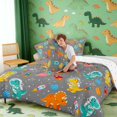 thumbnail image 4 of Manfei Space Astronaut Dino Animals Queen Comforter Set,Neon Stars Comforter Sets Queen,Gray Blue,Reversible,3pcs,1 Comforter and 2 Pillowcases, 4 of 7