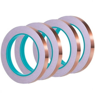 2pcs Copper Tape With Double-Sided Conductive Copper Foil Tape Self  Adhesive EMI Shielding Stained Glass Supplies Soldering Electrical Repairs  Paper C