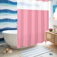 thumbnail image 5 of No Hook Shower Curtain, Pink Shower Curtains for Bathroom with See Through Top Window, Pure Pink Waterproof & Washable Bath Curtain Stall 48"x72", 5 of 9