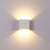 MLINS Square LED Wall Lamp Creative Modern Wall Sconce Indoor Wall Light Decor for Living Room Bedroom Corridor Stairs (White)