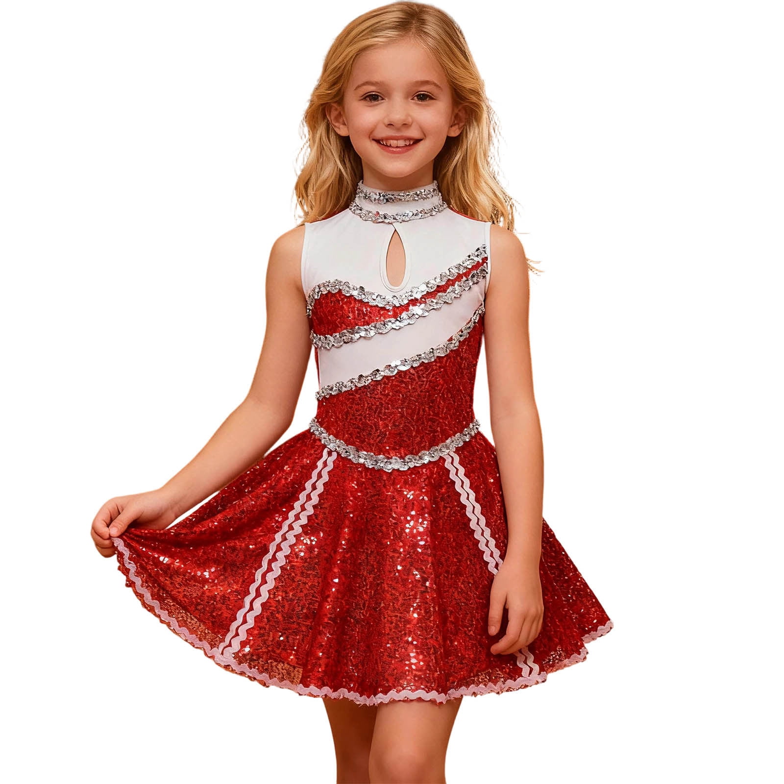 christmas pageant dresses MIASHUI Girls Dress Sleeveless Party Gown for Special Holiday Events and Celebrations Red,4-5 Years Christmas Wear or Sportswear