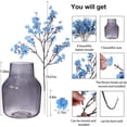 thumbnail image 2 of Artificial Flowers Babys Breath Flower Bulk Faux Silk Gypsophila Bouquet Real Touch Silk Floral Arrangement for Fall Artificial Flower Centerpiece Home Fireplace TableDecor (Blue+Vase), 2 of 5