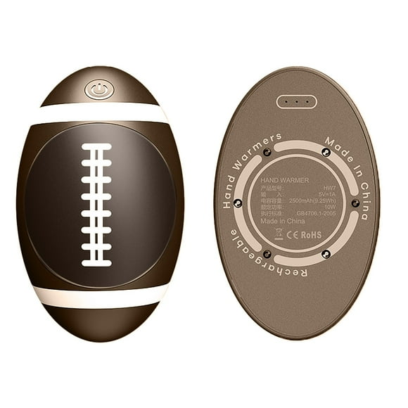 Rechargeable Rugby Style Hand Warmer 2500mAh Portable Pocket Heating Pad Ideal Outdoor For Men Women