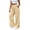Khaki, variant on Sweatpants for Women Wide Leg Side Split Snap Trousers Casual Trendy Drawstring Athletic Workout Pants