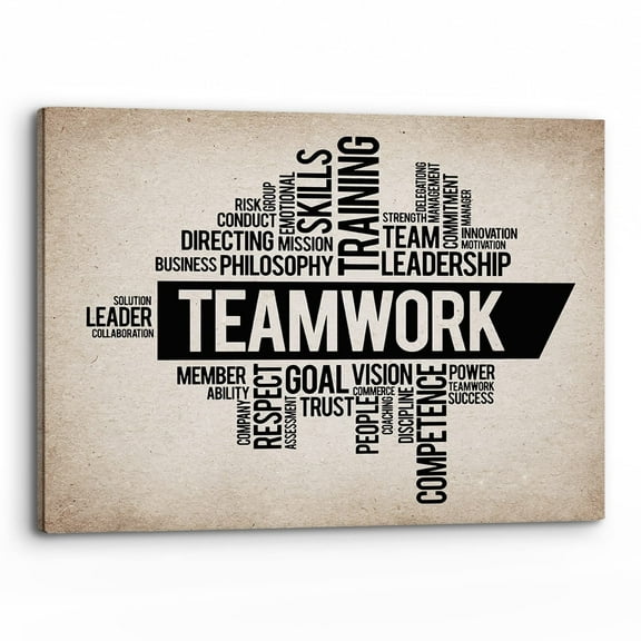 Teamwork Motivational Sayings Wall-Art Minimalist Team Work Inspirational Quotes Print Canvas Painting Artwork Home Living Room Bedroom Office Decor, Team Teamwork Gifts