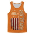 thumbnail image 5 of America 250th Anniversary Shirt for Men Independence Day 4th Of July Tank Top Retro American Flag Graphic Sleeveless Patriotic Tee We the People Crewneck Spring Summer Vest,Orange 4XL, 5 of 5