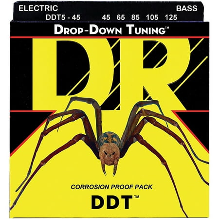 Standard 4 String Bass Tuning - DR Strings Drop Down Tuning Medium 5-String Bass Strings (45-125)