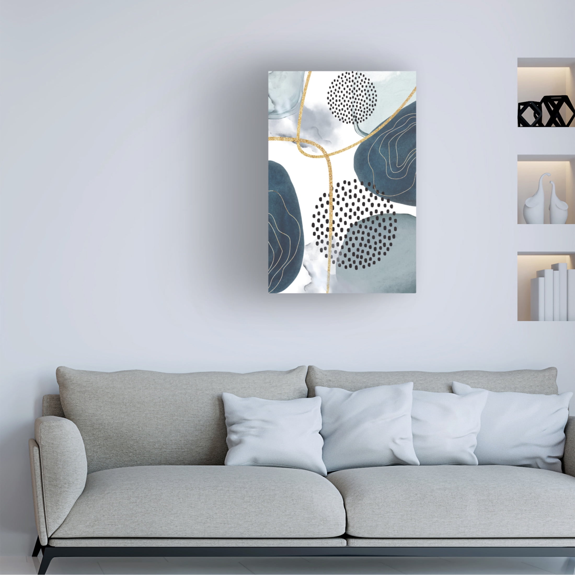 Trademark Fine Art Sally Ann Moss Shapley Blue 1 Canvas Wall Art