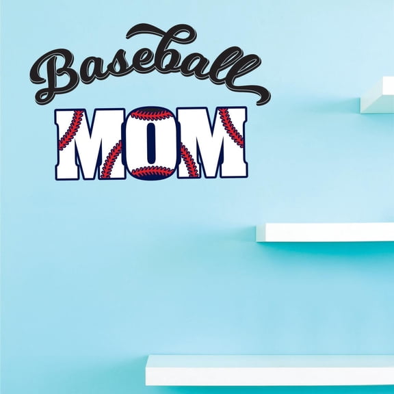 Custom Decals Baseball mom. Wall Art Size: 10 Inches x 20 Inches Color: Multi