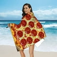 thumbnail image 7 of Autua  Pizza Pepperoni Print Summer Vacations Beach Towel Oversized Lightweight Quick Dry for Travel Pool Towel 55x27.5in, 7 of 7