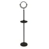 Floor Standing Make-Up Mirror 8-in Diameter with 3X Magnification and Shaving Tray in Oil Rubbed Bronze