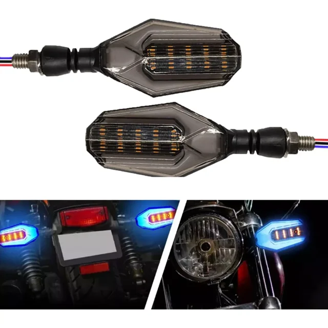 Direccionales Focos Faros Led Motocicleta Efecto Neon 2pz