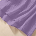 thumbnail image 6 of thefmos Women Summer Boho Linen Tops 3/4 Sleeve Round Neck Embroidery Casual Loose Pullover Blouses Solid Fall Fashion Tunic, Purple S, 6 of 9