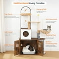 thumbnail image 4 of Cat Tree with Litter Box Enclosure, All-in-One 31.5" Cat Tower with Hidden Litter Box Cover Furniture for Indoor Cats, Versatile Cat Condo with Sisal Posts, Hammock, Rustic Brown FG45MZ03, 4 of 9