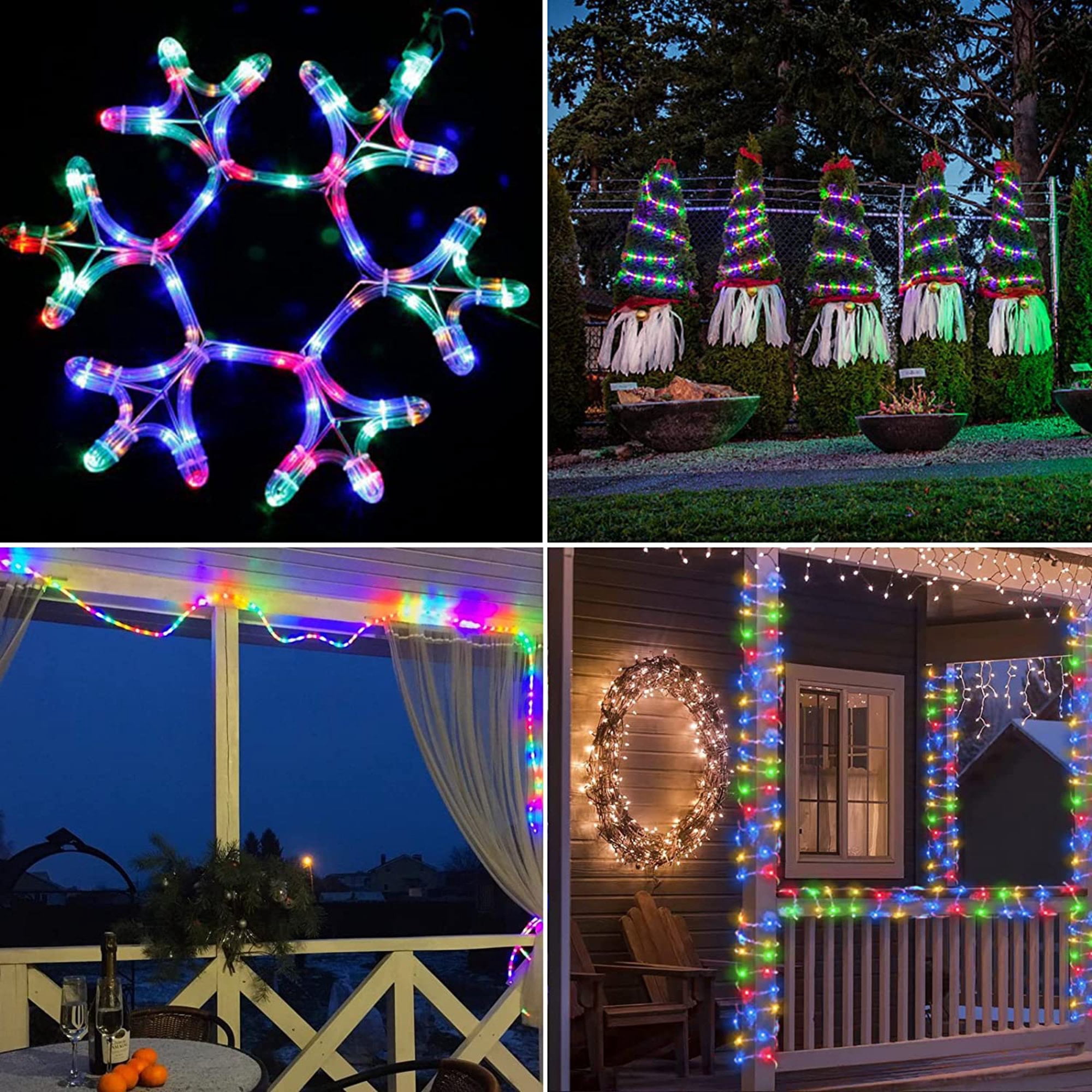 ZOELNIC 100 LEDs 40ft Solar Rope Tube Lights Waterproof String Lights with 8 Lighting Mode Outdoor Garden Decorative Lights for Christmas Wedding Party, Colorful