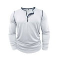 thumbnail image 5 of Mens Sweatshirt Under $10 Men's Henley Long Sleeve Shirts Casual Button T-Shirt Classic Basic Lightweight Pullover Cotton Tees Fashion Tops, 5 of 8
