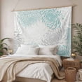 thumbnail image 3 of Aqua White Large Tapestry for Bedroom Wall Hanging Tapestry, Abstract Grey Chrysanthemum Flower Floral Ceiling Backdrop Tapestries Poster Blanket Wall Decor for Teens Room Living Room Dorm 100" x 59", 3 of 8