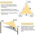 thumbnail image 6 of NAWAY Curved Triangle Custom Sun Shade Sail 14'X14'X14' Permeable Canopy Sand for Patio Garden Yard Deck Pergola,Sand, 6 of 7