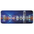 thumbnail image 1 of City Kitchen Mat, Hong Kong Island from Kowloon Vibrant View Water Reflection Modern China, Plush Decorative Kitchen Mat with Non Slip Backing, 47" X 19", Royal Blue Orange White, by Ambesonne, 1 of 1