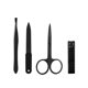 thumbnail image 3 of 4pcs / set Juego de cortadores de uñas Cortauñas Tijeras de acero inoxidable negro TFixol  Natural, 3 of 6
