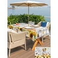 thumbnail image 4 of Outdoor Tablecloth with Umbrella Hole and Zipper, Sunflowers Dog Rectangle Table Cloth 60x102 Inch Waterproof Tablecloth, Spring Watercolor Floral Stars Grey Plaid Picnic Table Cover for Patio, 4 of 7