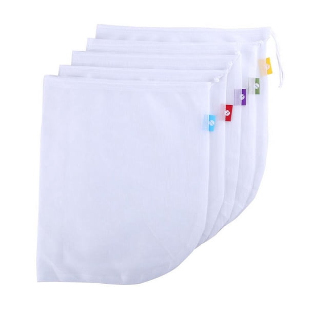 Bearachild Bolsas reutilizables de malla para frutas y verduras, 5 uds., bolsas ecológicas lavables para almacenar juguetes, artículos diversos Organizadores de utensilios de cocina
