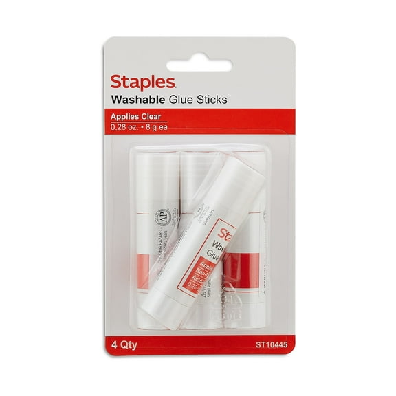 Staples Washable Glue Sticks 0.28 oz. 12/Carton ST10445/10445VS