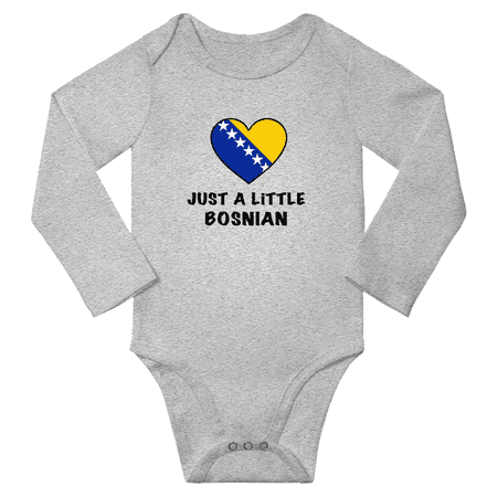 

Just a Little Bosnian Baby Long Sleeve Romper (Gray 6 Months)