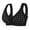 Black, variant on Women Plus Size Front Closure Bra U-Back Wireless Breathable Wide Strap Everyday Bra