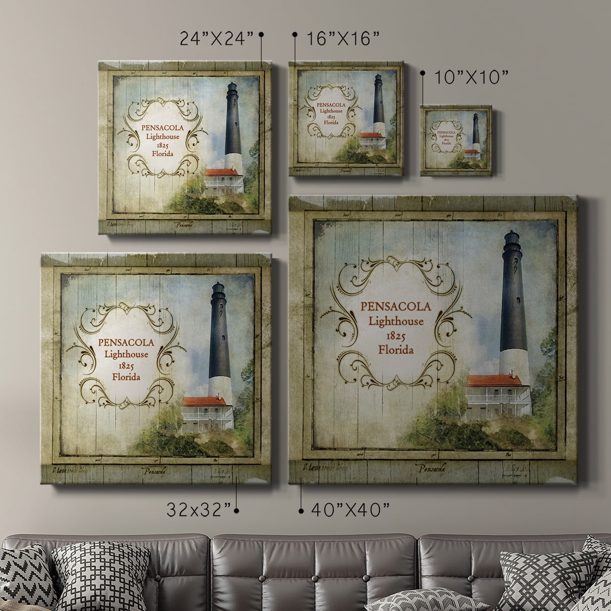 Wexford Home Florida Lighthouse VII-Premium Gallery Wrapped Canvas, 10" x 10" - Ready to Hang