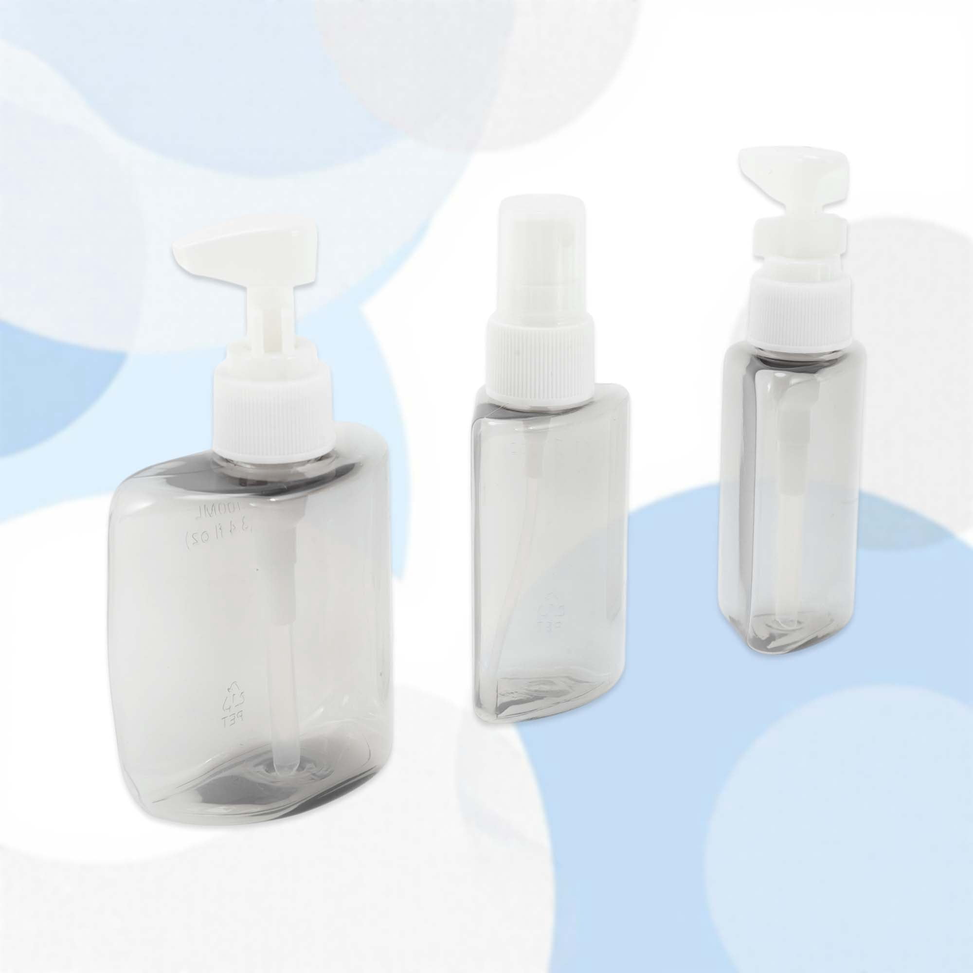 Unique Bargains Portable Travel Container Set 3 Pcs for Blue