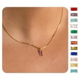 thumbnail image 6 of YYKihy Necklaces For Women Gold Plated Birthstone Necklace For Women Mothers Dainty Gold Necklace Blue Green Cubic Zirconia Pendant Necklace Birthday Gifts For Women J, 6 of 9